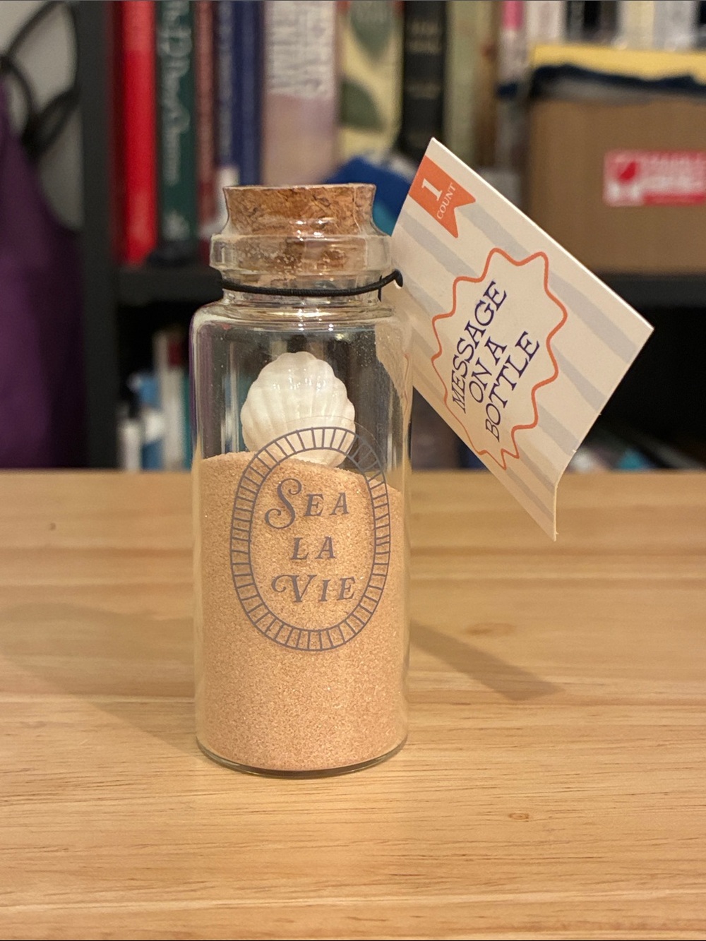 Sea La Vie Decorative Message in a Bottle with Beige Sand & White Shell